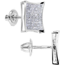 Load image into Gallery viewer, Solid 14k White Gold .33 Carat Micro Pav+ﾬ Genuine Diamond Earrings
