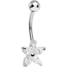 将图片加载到图库查看器，925 Sterling Silver Cubic Zirconia Lily Belly Ring
