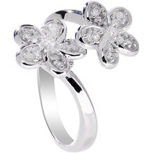 将图片加载到图库查看器，925 Sterling Silver Clear CZ Twin Flower Toe Ring

