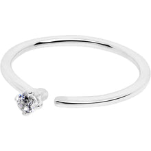 Load image into Gallery viewer, 14k Solid White Gold Bendable Nose Hoop 22G 5/16 with CZ
