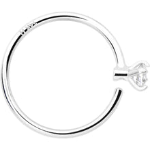 将图片加载到图库查看器，14k Solid White Gold Bendable Nose Hoop 22G 5/16 with 2mm CZ
