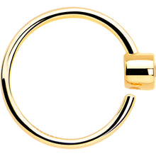 Load image into Gallery viewer, 14k Solid Yellow Gold Bendable Nose Hoop 22G 5/16 with 2mm Bezel CZ
