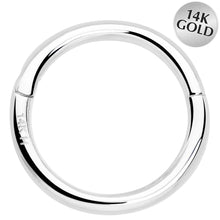 将图片加载到图库查看器，14k Solid White Gold Hinged Segment Ring Elegance 18G 5/16
