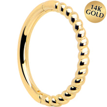 将图片加载到图库查看器，14k Solid Yellow Gold Hinged Segment Ring Forward Facing Twisted 18G 5/16
