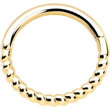 将图片加载到图库查看器，14k Solid Yellow Gold Hinged Segment Ring Forward Facing Twisted 18G 5/16
