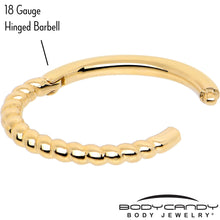 将图片加载到图库查看器，14k Solid Yellow Gold Hinged Segment Ring Forward Facing Twisted 18G 5/16
