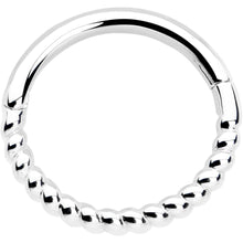 将图片加载到图库查看器，14k Solid White Gold Hinged Segment Ring Forward Facing Twisted 18G 5/16
