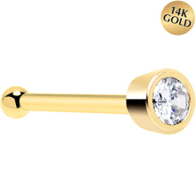 将图片加载到图库查看器，Solid 14k Yellow Gold 1.5mm Cubic Zirconia Nose Bone
