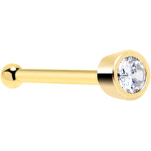 将图片加载到图库查看器，Solid 14k Yellow Gold 1.5mm Cubic Zirconia Nose Bone

