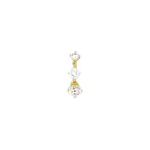 Load image into Gallery viewer, 16G Solid 14k Yellow Gold Top Mount CZ Belly Ring
