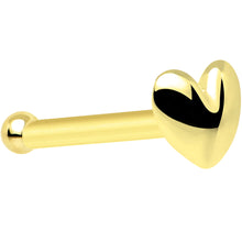 将图片加载到图库查看器，20G Solid 14K Yellow Gold Heart Nose Bone
