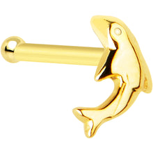 将图片加载到图库查看器，Solid 14K Yellow Gold Dolphin Nose Bone
