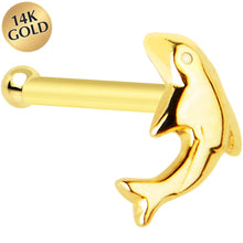 将图片加载到图库查看器，Solid 14K Yellow Gold Dolphin Nose Bone
