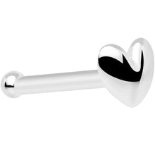 将图片加载到图库查看器，Solid 14K White Gold Heart Nose Bone
