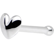将图片加载到图库查看器，Solid 14K White Gold Heart Nose Bone
