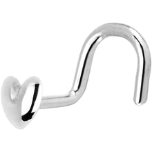 将图片加载到图库查看器，Solid 14K White Gold Heart Nose Screw Ring
