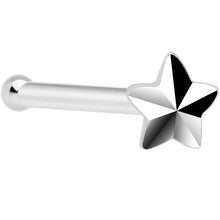 将图片加载到图库查看器，Solid 14K White Gold Raised Star Nose Bone
