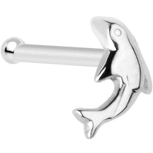 将图片加载到图库查看器，Solid 14K White Gold Dolphin Nose Bone
