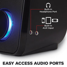 将图片加载到图库查看器，GOgroove SonaVERSE UB2 USB‑Powered 2‑Way Speakers (Blackout)
