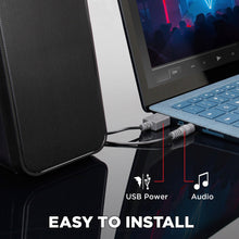 将图片加载到图库查看器，GOgroove SonaVERSE UB2 USB‑Powered 2‑Way Speakers (Blackout)
