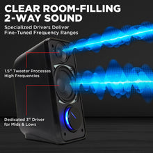 将图片加载到图库查看器，GOgroove SonaVERSE UB2 USB‑Powered 2‑Way Speakers (Blackout)
