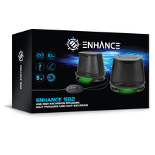 Load image into Gallery viewer, Enhance SB2 USB Powered LED Speakers – Green LED / 10 W Peak
