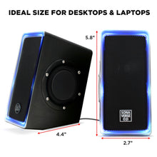 Load image into Gallery viewer, GOgroove SonaVERSE O2i USB‑Powered LED Speaker Driver 2.0 – 14 W Peak
