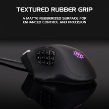 Load image into Gallery viewer, Enhance Theorem 2 MMO Gaming Mouse — 13‑Button, 4000 DPI, Black
