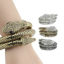 Load image into Gallery viewer, Exotic Designer Sultry Crystal Snake Bracelet

