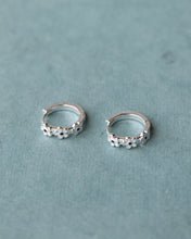 Load image into Gallery viewer, Silver In Bloom Huggie Hoop
