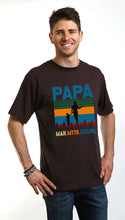 将图片加载到图库查看器，Papa Man, Myth, Legend Men's Bamboo Viscose/Organic Cotton Short Sleeve Graphic T-Shirt
