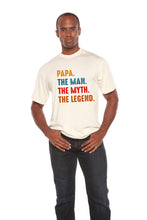 Load image into Gallery viewer, Papa, the Man, the Myth, the Legend Men's Bamboo Viscose/Organic Cotton Short Sleeve Graphic T-Shirt
