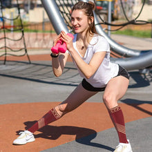 Load image into Gallery viewer, 6-Pairs: Pain Relief Support Everyday Wear Striped Ankle And Knee-High Compression Socks

