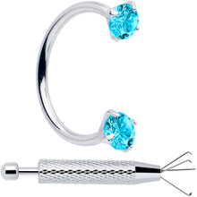 将图片加载到图库查看器，Double Gem Horseshoe Nose Ring Kit with Ball Grabber
