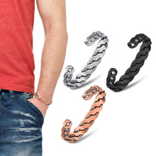 Load image into Gallery viewer, Adjustable Cuff Copper Magnetic Therapy Bracelet Bangle for Men and Women Twisted Design
