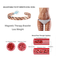 Load image into Gallery viewer, Adjustable Cuff Copper Magnetic Therapy Bracelet Bangle for Men and Women Twisted Design
