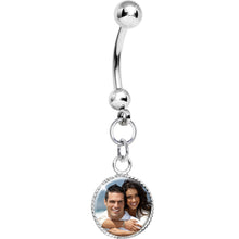 将图片加载到图库查看器，Custom Dangle Full Color Photo Belly Ring
