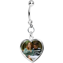 Load image into Gallery viewer, Full Color Heart Custom Photo Belly Ring

