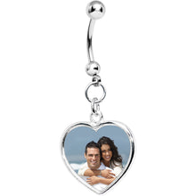 Load image into Gallery viewer, Full Color Heart Custom Photo Belly Ring
