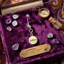 Load image into Gallery viewer, Custom Glow in the Dark Personalized Name Dangle Belly Ring
