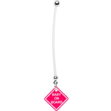 Load image into Gallery viewer, Pink Baby on Board Pregnant Belly Ring
