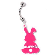 Load image into Gallery viewer, Custom Pink Bunny Rabbit Personalized Dangle Belly Ring
