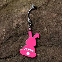 Load image into Gallery viewer, Custom Pink Bunny Rabbit Personalized Dangle Belly Ring
