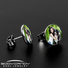 将图片加载到图库查看器，Custom Full Color Photo Stud Earrings
