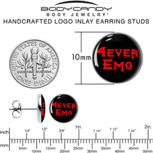 将图片加载到图库查看器，Black Red 4 Ever Emo Stud Earrings by Onyx O
