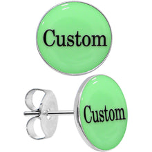 将图片加载到图库查看器，Custom Personalized Glow in the Dark Stud Earrings

