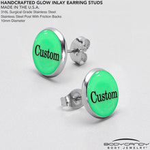 将图片加载到图库查看器，Custom Personalized Glow in the Dark Stud Earrings
