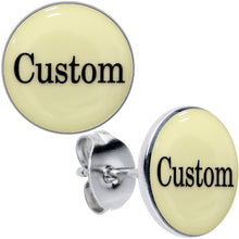 将图片加载到图库查看器，Custom Personalized Glow in the Dark Stud Earrings

