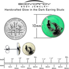 Load image into Gallery viewer, Glow in the Dark Howling Wolf Stud Earrings
