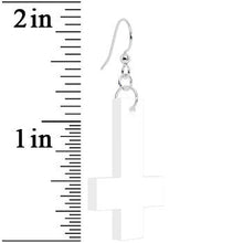 将图片加载到图库查看器，White Inverted Cross Dangle Earrings
